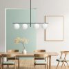 Mock up poster frame in spacious modern dining room with wooden