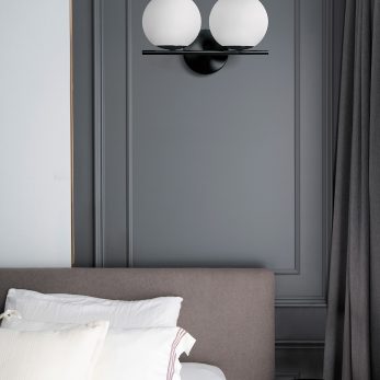 Bedroom corner decorated classic gray spray painted moulding m