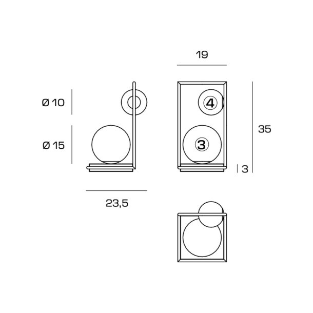 Miloox Buble Table Lamp 2 Lights (Spheres on the Right) - Image 6