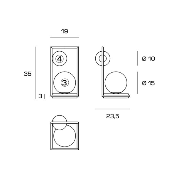 Miloox Buble Table Lamp 2 Lights (Spheres on the Left) - Image 8