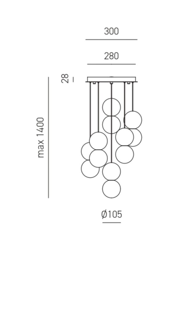 Gea Luce Sfera 6-Light Suspension Ø30 Cm - Image 2