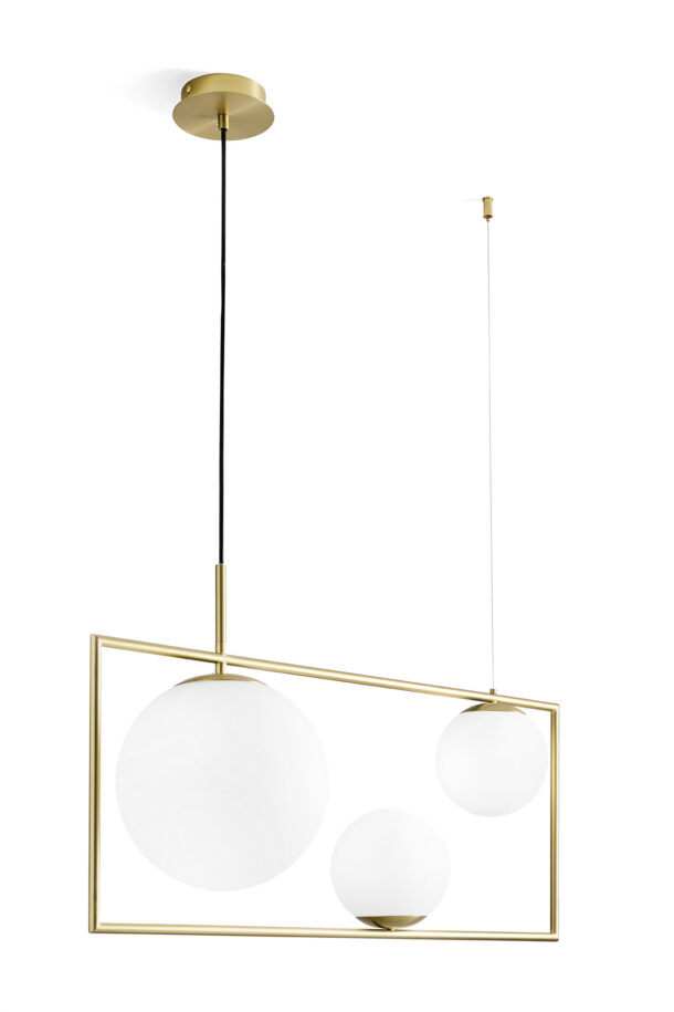 Miloox Buble3-light brushed gold suspension - Image 7