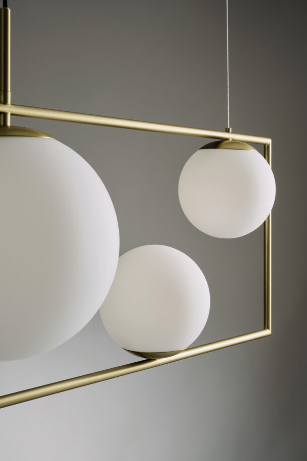 Miloox Buble3-light brushed gold suspension - Image 2