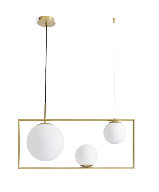 Miloox Buble3-light brushed gold suspension - Image 3