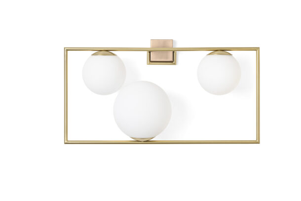 Miloox – Buble 3-Light Wall Sconce, Brushed Gold and Opaline Glass - Image 7