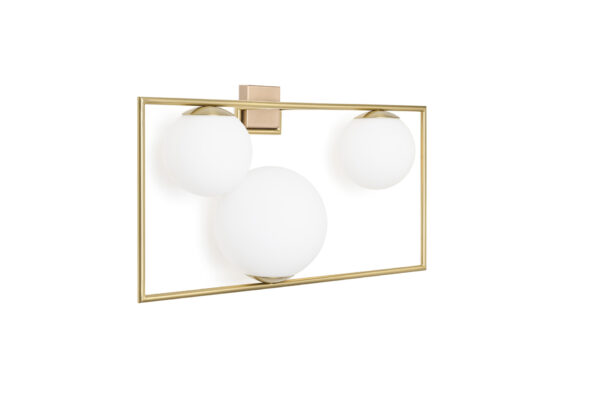 Miloox – Buble 3-Light Wall Sconce, Brushed Gold and Opaline Glass - Image 5