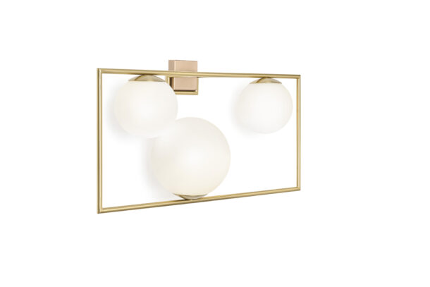 Miloox – Buble 3-Light Wall Sconce, Brushed Gold and Opaline Glass - Image 4