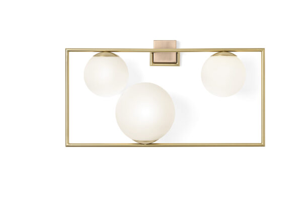 Miloox – Buble 3-Light Wall Sconce, Brushed Gold and Opaline Glass - Image 6