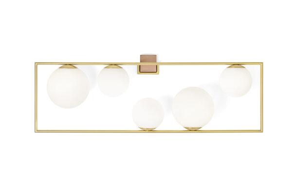 Miloox – Buble 5-Light Wall Sconce, Brushed Gold and Opal Glass - Image 4