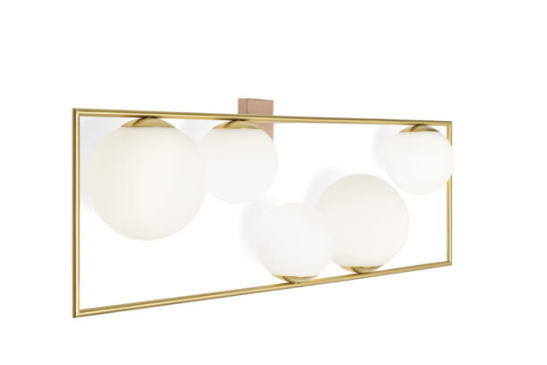 Miloox – Buble 5-Light Wall Sconce, Brushed Gold and Opal Glass - Image 2