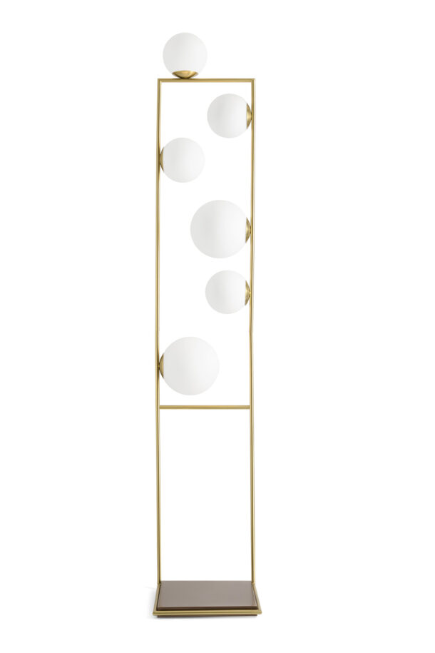 Miloox – Buble Floor Lamp 6 Lights, Brushed Gold and Opal Glass - Image 5