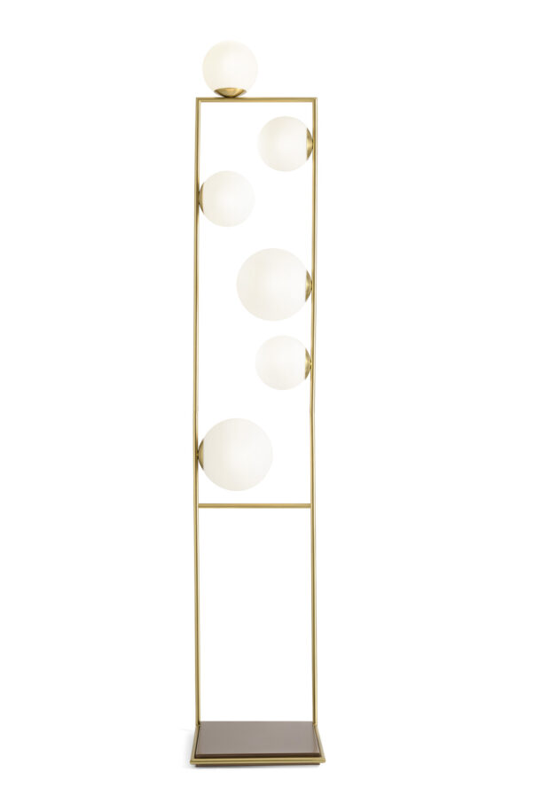 Miloox – Buble Floor Lamp 6 Lights, Brushed Gold and Opal Glass - Image 4