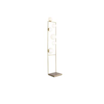 Miloox – Buble Floor Lamp 6 Lights, Brushed Gold and Opal Glass