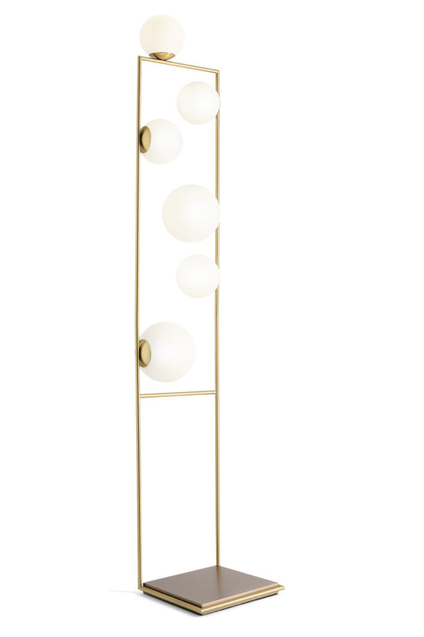 Miloox – Buble Floor Lamp 6 Lights, Brushed Gold and Opal Glass - Image 2