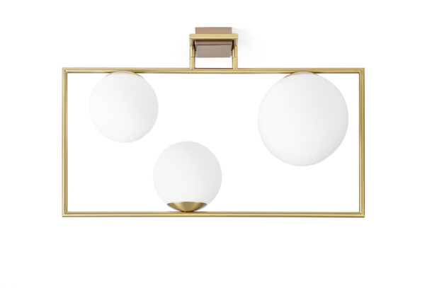 Miloox – Buble 3-Light Ceiling Lamp, Brushed Gold and Opal Glass - Image 4