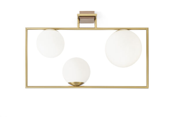 Miloox – Buble 3-Light Ceiling Lamp, Brushed Gold and Opal Glass - Image 3