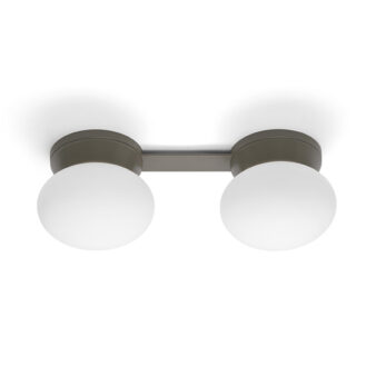 Miloox Fuji Ceiling Light/Wall Light 2-Light in White Blown Glass
