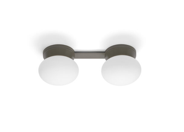 Miloox Fuji Ceiling Light/Wall Light 2-Light in White Blown Glass