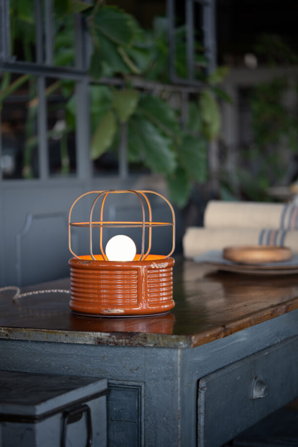 Ferroluce Retrò Table Lamp in Colored Ceramic Ø21 Cm - Industrial and Nautical Style