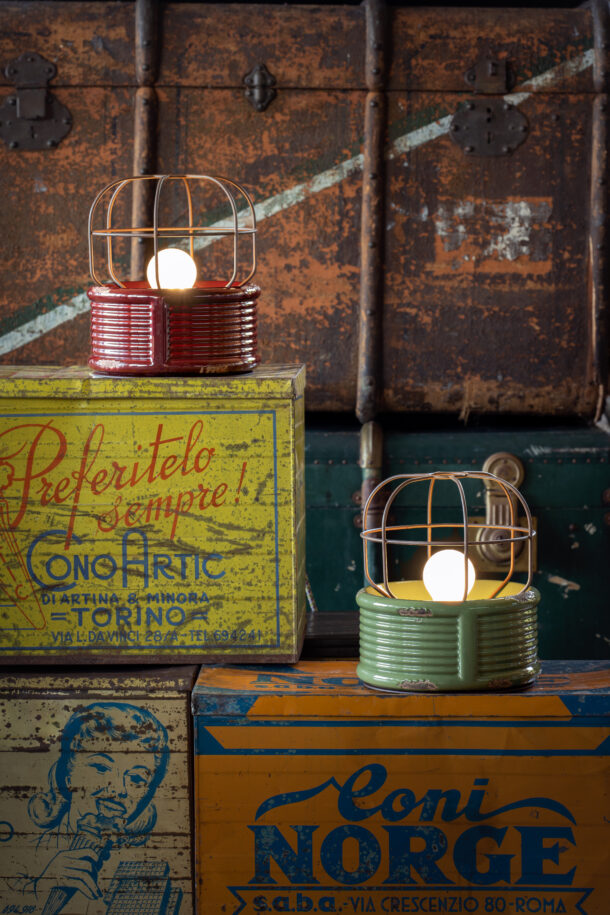 Ferroluce Retrò Table Lamp in Colored Ceramic Ø21 Cm - Industrial and Nautical Style - Image 2