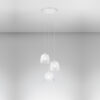 Gea Luce sospensione ALICE 3 luci base tonda bianca vetro bianco diam.25