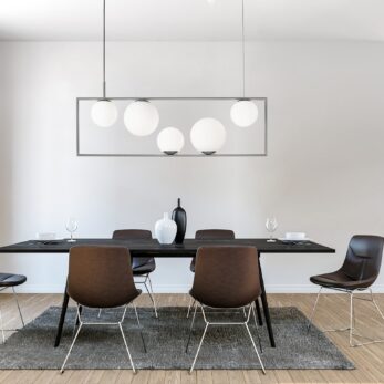 Modern,Dining,Room,Decorate,With,Brown,Leather,Furniture,3d,Rendering