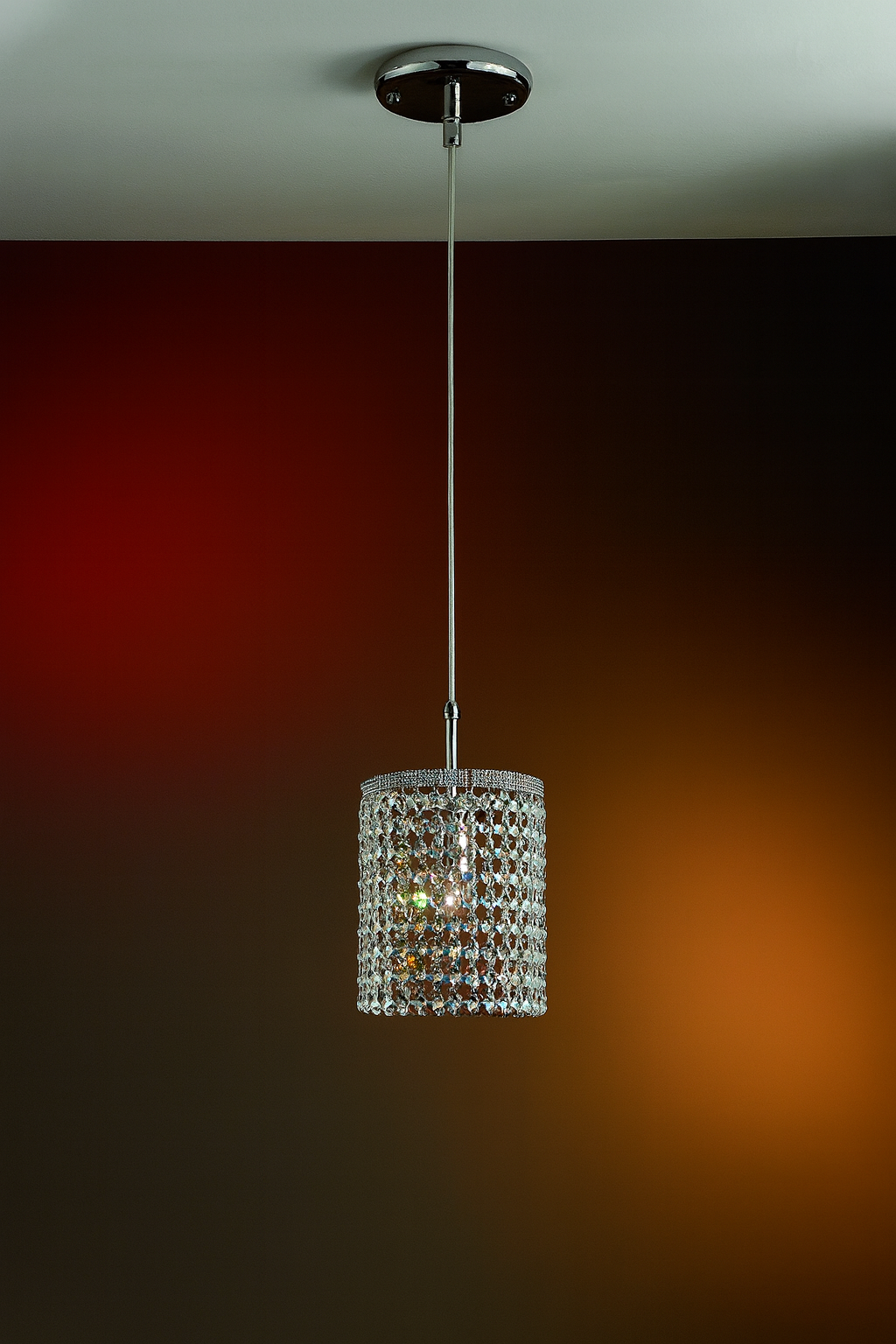 Arredoluce 1-light Suspension lamp Chrome and Crystal 1025/S