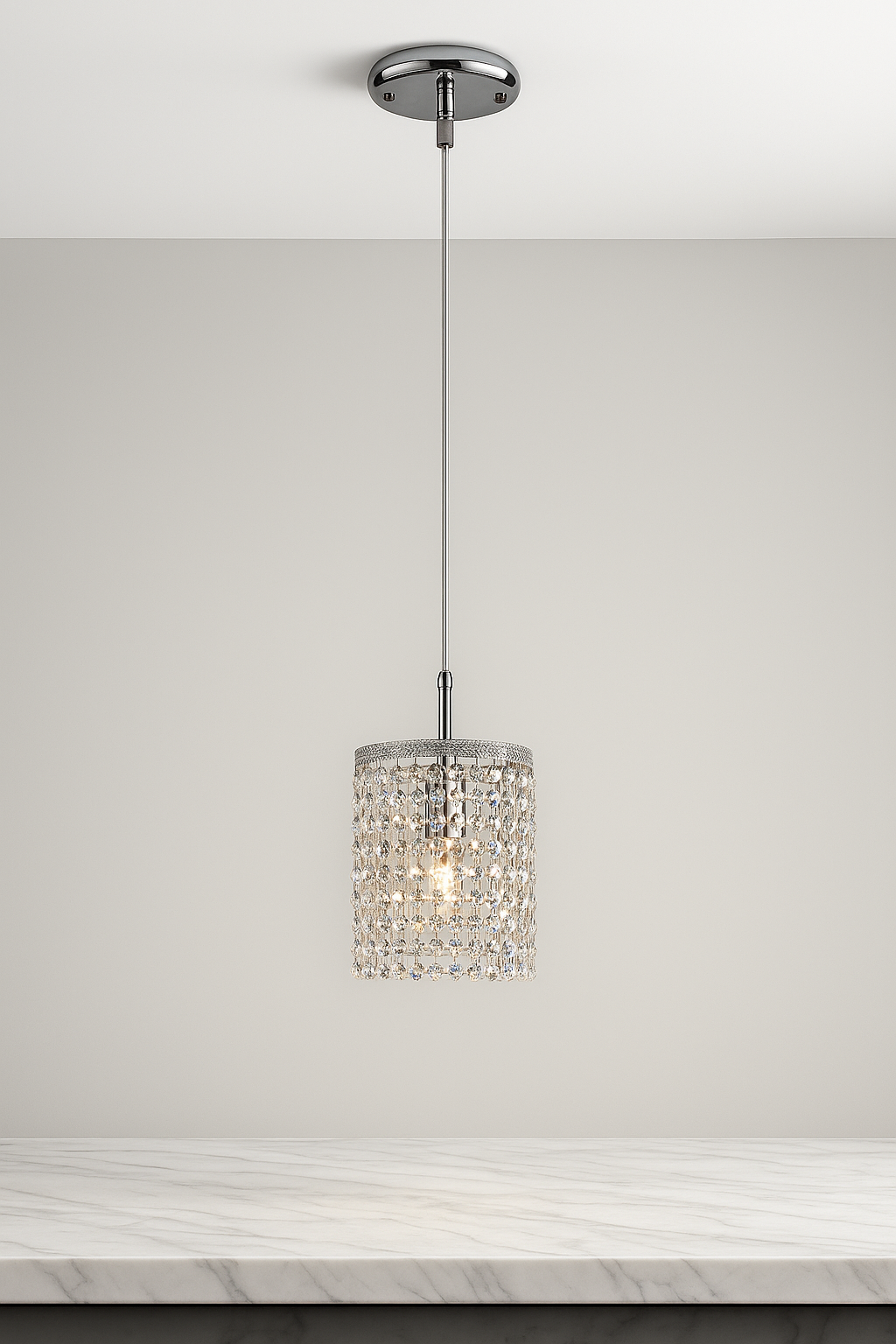Arredoluce 1-light Suspension lamp Chrome and Crystal 1025/S - Image 2