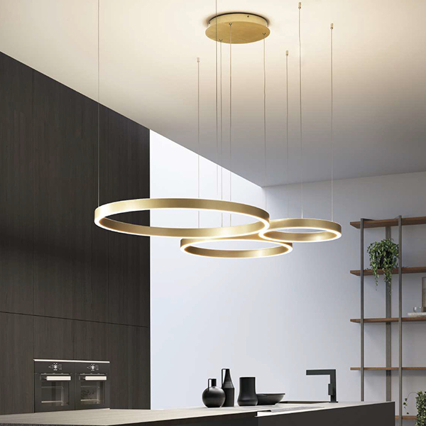 GeaLuce Crisreide sospensione 3 luci ambientata