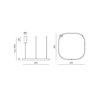 Gea Luce Sospensione quadrata CRISEIDE S1G QUADRATA dis