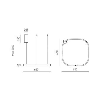 Gea Luce Sospensione quadrata CRISEIDE S1P QUADRATA dis