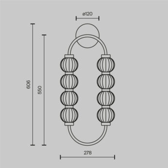 Maytoni Amulet lampada parete disegno tecnico