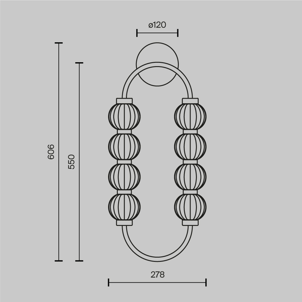 Maytoni Amulet lampada parete disegno tecnico