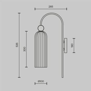 Maytoni Antic Sconce 1 light technical drawing