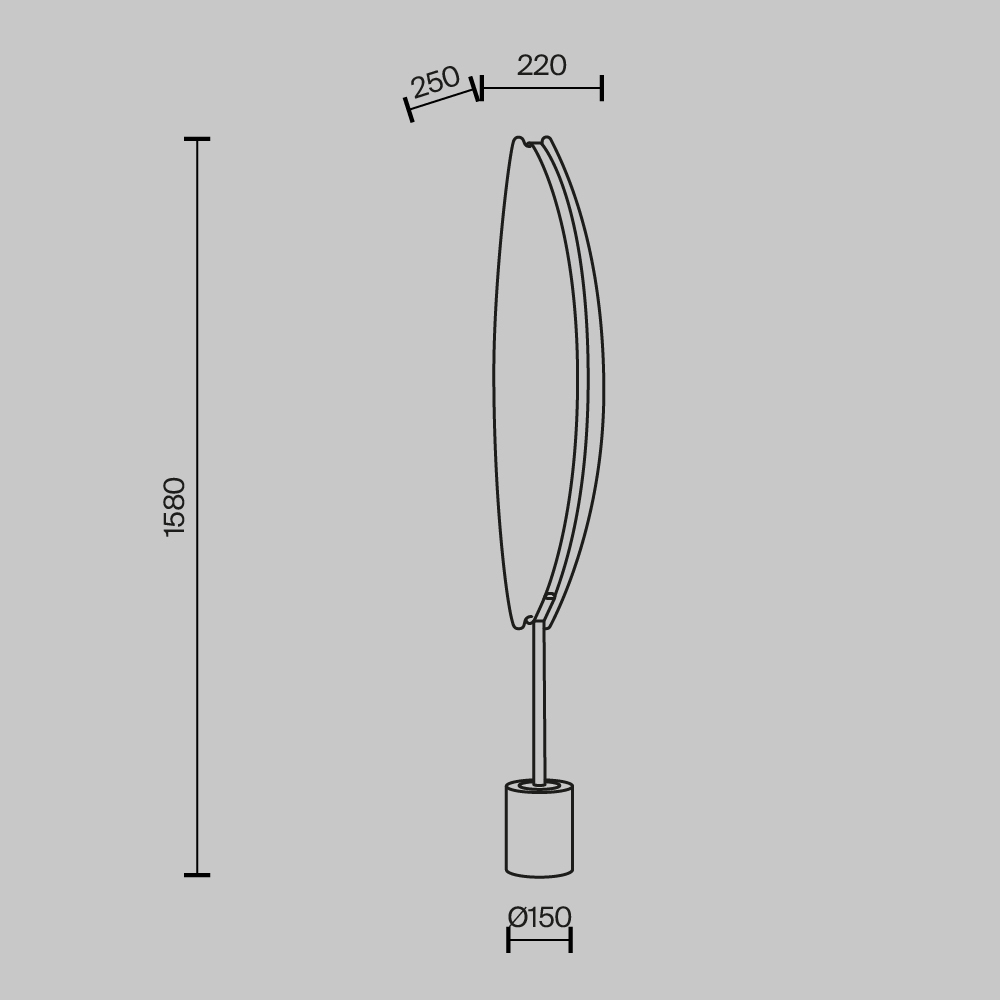 Maytoni Breeze lampada da terra disegno tecnico