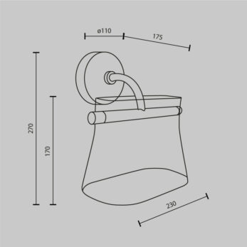 Maytoni Cabaret applique disegno tecnico