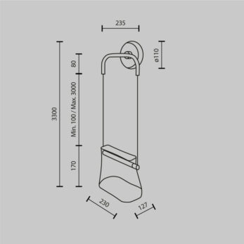 Maytoni Cabaret applique l disegno tecncio