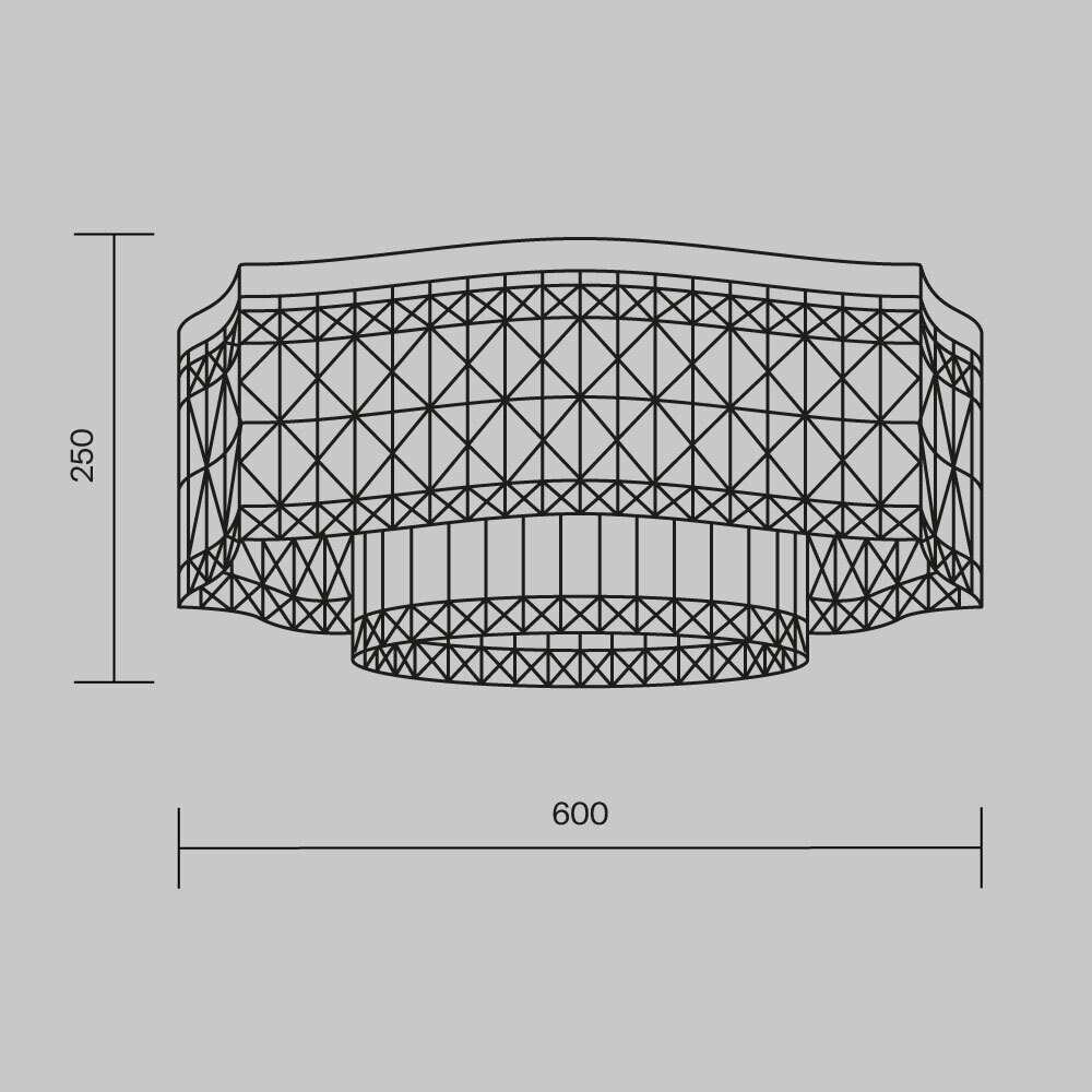 Maytoni Dune chrome ceiling light diagram DIA005CL 10CH