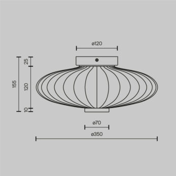 Maytoni Lampada parete disegno tecnico