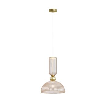 Maytoni Antic Pendant Lamp with Cognac-Colored Ribbed Glass