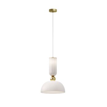 Maytoni Antic Pendant Light with White Curved Glass