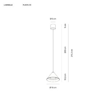 Vivida International Luminelle Sospenssione PLS015.30 DISEGNO TECNICO