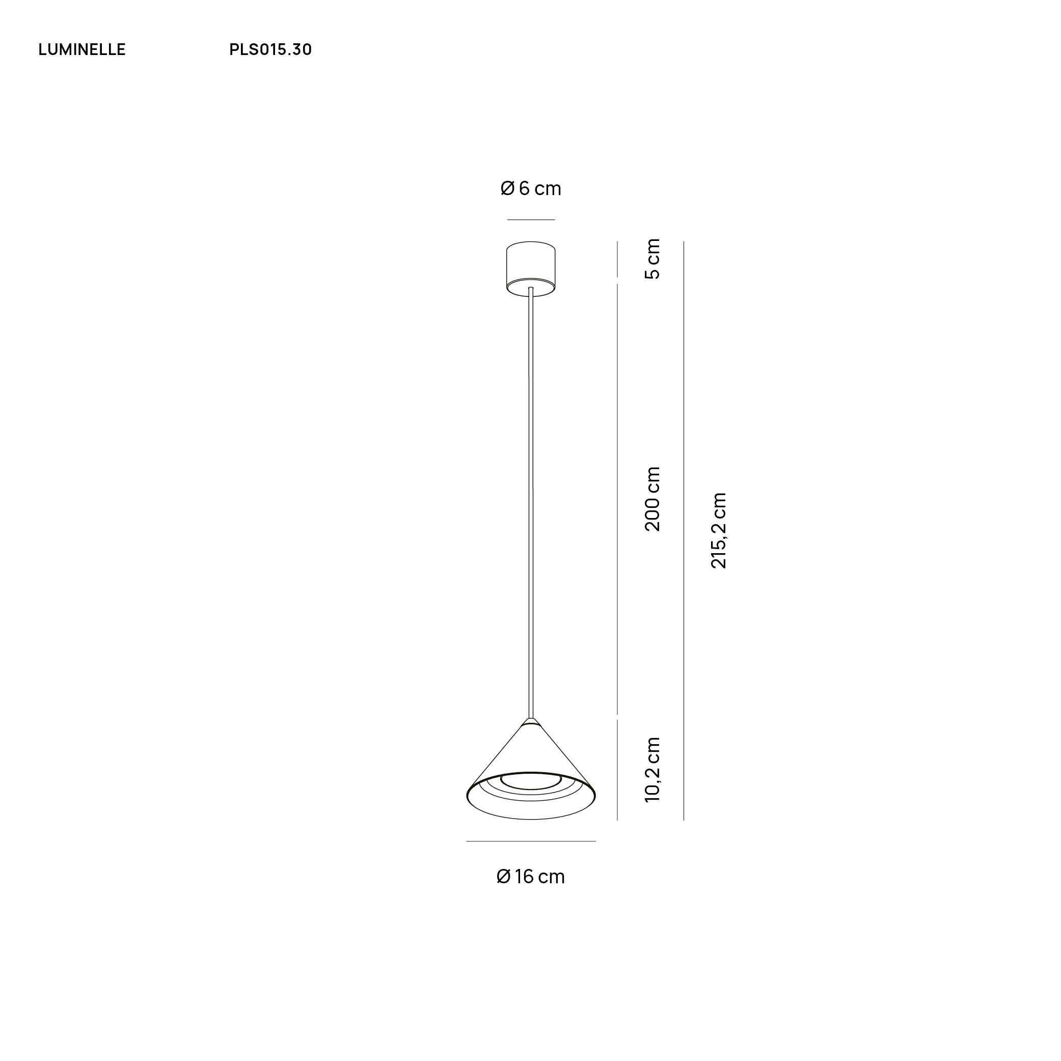 Vivida International Luminelle Sospenssione PLS015.30 DISEGNO TECNICO