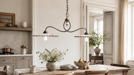 Lampadario in ambiente rustico