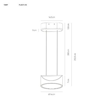 Vivida International Tarp Pendant PLS011.30 TECHNICAL DRAWING