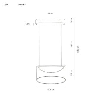 Vivida International Tarp Pendant PLS011.31 TECHNICAL DRAWING