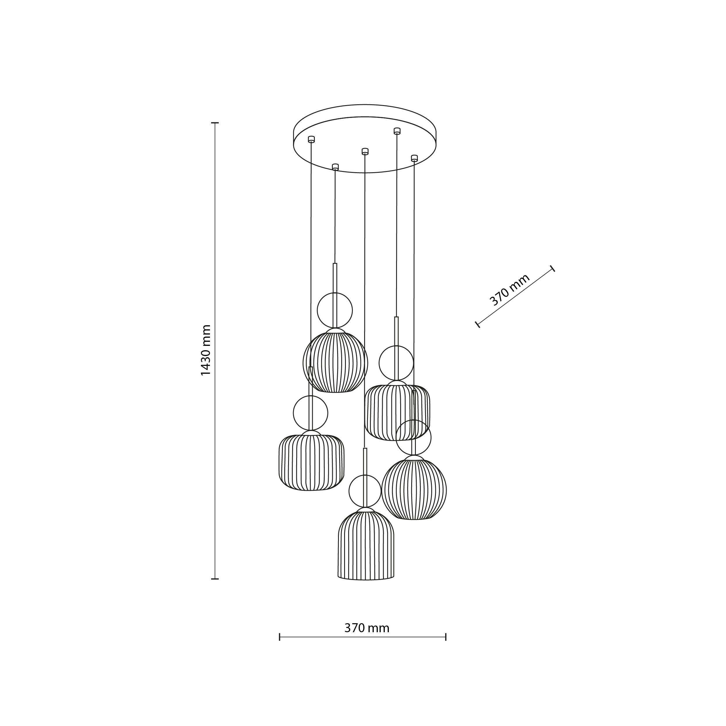 Tk Lighting Sospensione 11043 SOPHIA COGNAC R
