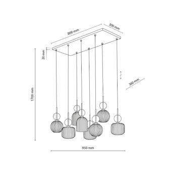 Tk Lighting Sospensione 11045 SOPHIA COGNAC R