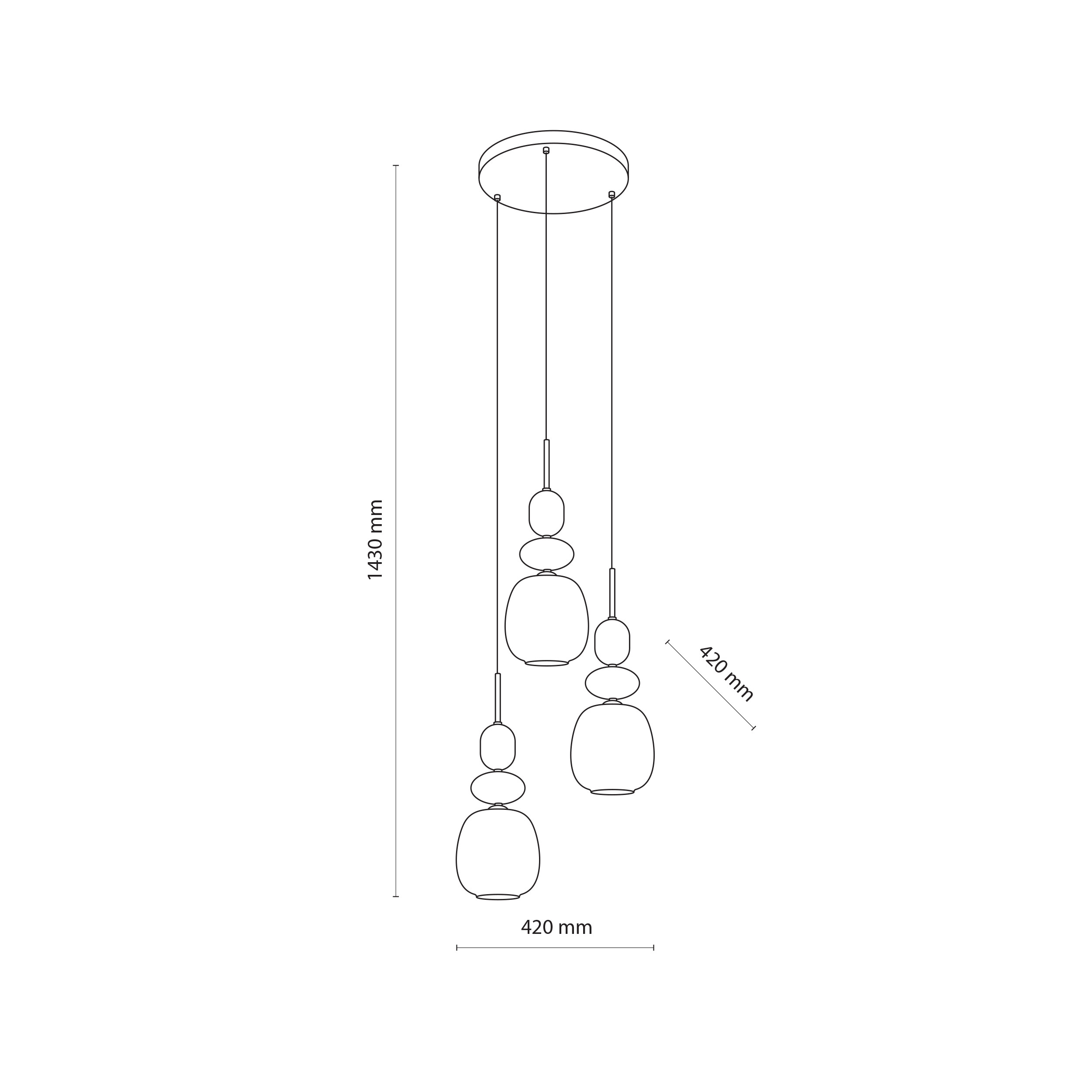 Tk Lighting Sospensione 11872 ZEN SABIA BOTTI WHITE R