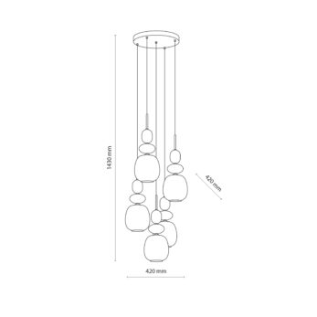 Tk Lighting Sospensione 11874 ZEN SABIA BOTTI WHITE R